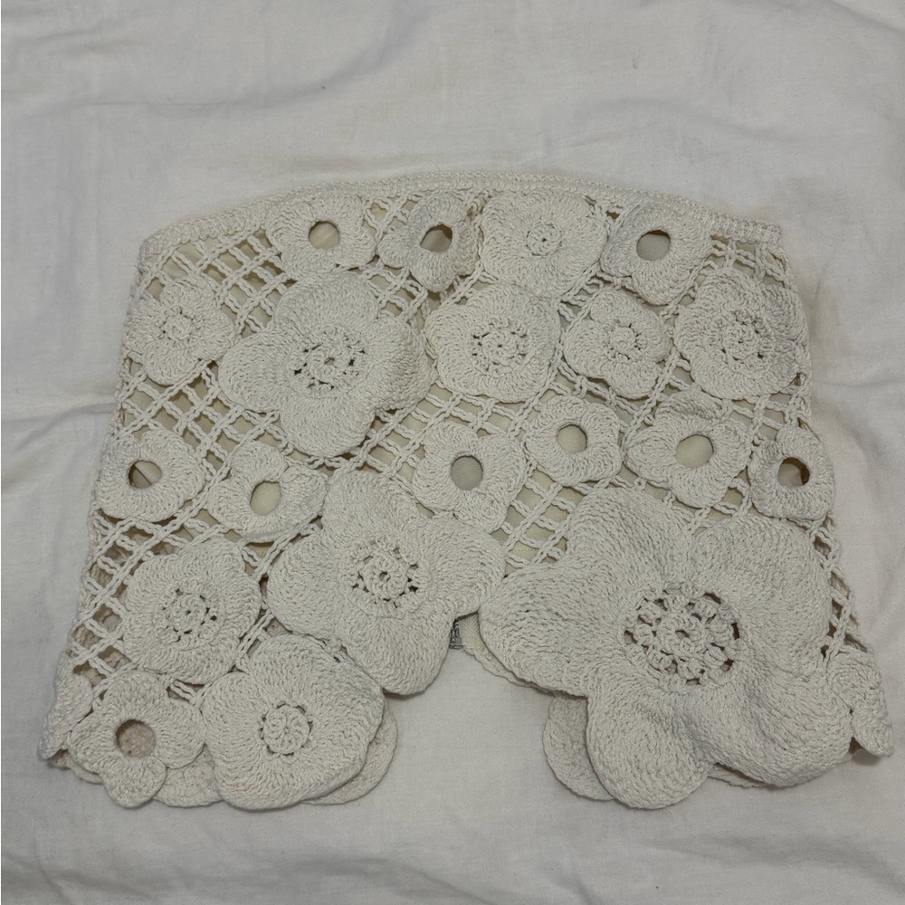 Lulu's Cream Crochet Strapless Top